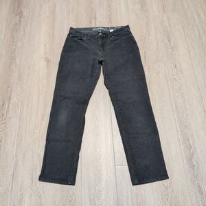 Eddie Bauer Womens 10 Boyfriend Corduroy Pants Charcoal Grey Straight Leg 33x30